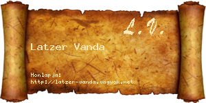 Latzer Vanda névjegykártya